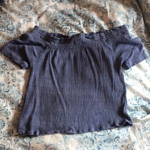 scrunched off the shoulder shirt